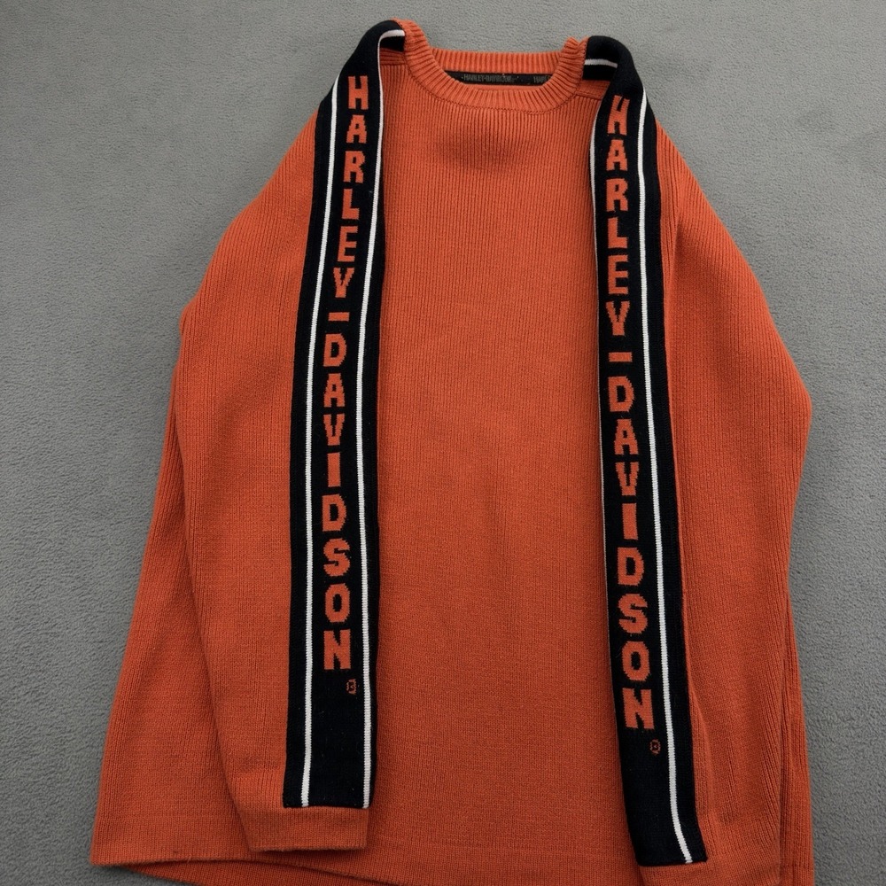 Vintage 90s Harley Davidson Spellot Long Sleeve Knit Sweater Mens M Hong Kong - Picture 3 of 7